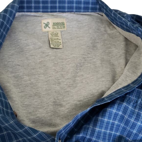 Vintage Men's Haband Blue & White Plaid Lined Shirt Jacket Large - Picture 7 of 8